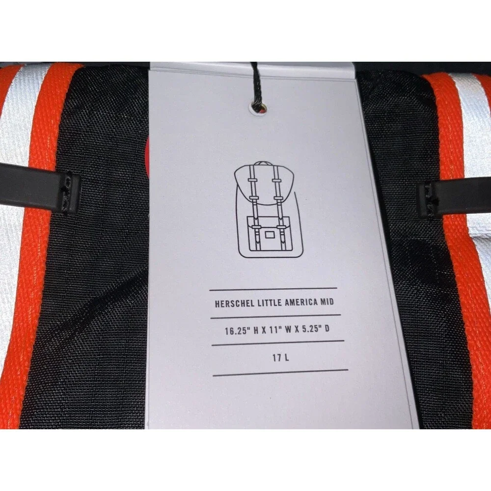 Herschel Supply Co. Little America Mid Backpack Black/Safety Orange
